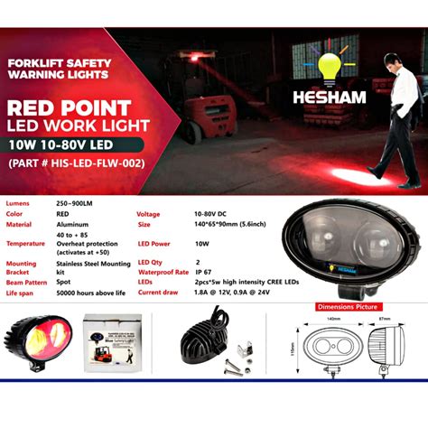 Forklift Safety Warning Light Red Spot Light W V Led His Led