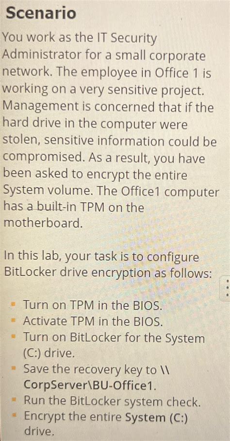 Solved Scenario You Work As The IT Security Administrator For A Small