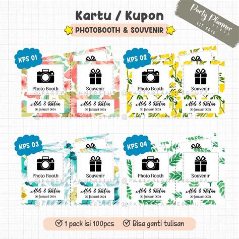 Jual Kartu Photobooth Tag Souvenir Kupon Tukar Sovenir Kartu Foto Kartu