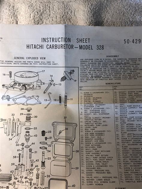 Nos Ampco Carburetor Tune Up Kit Hitachi Model 328 2bbl 1968 72 Datsun 4 Cyl Ebay