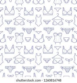 Lingerie Seamless Pattern Flat Line Icons Stock Vector Royalty Free Shutterstock