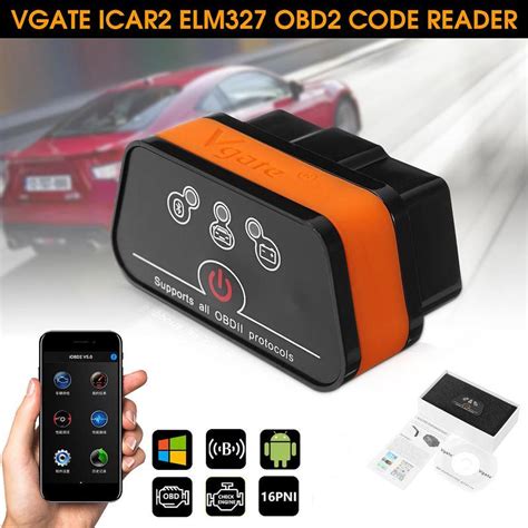 💰Kjøp Vgate ICar 2 ELM327 V2.1 Bluetooth OBD2 Car Code Reader Auto ...