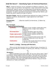 A Pogil Shall We Dance U Classifying Types Of Chemical