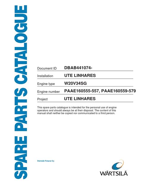 Spare Parts Catalogue - Engine | PDF | Pump | Valve