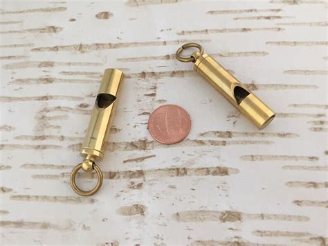 Miniature Brass Whistle Pendant Mini Vintage Style Nautical Etsy