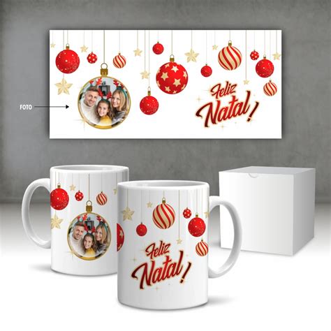 Caneca Natal Personalizada Foto Cer Mica Ml Modelo