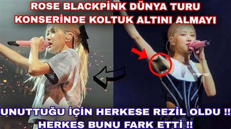 Rose Blackpink dünya turu konserinde koltuk altını almayı unuttu için