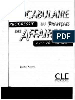 Vocabulaire Progressif Du Francais Des Affaires Langues Vocabulaire