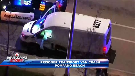 Prisoner Transport Crash In Pompano Beach Sends Deputy Inmates To