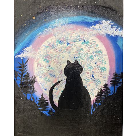 Cat Moon Painting – Craft Theory