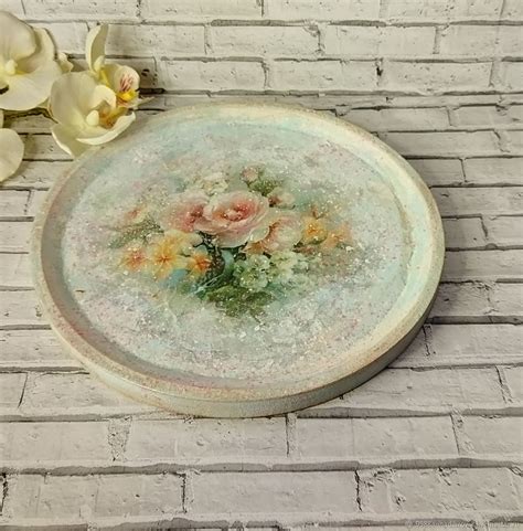 Поднос гипсовый круглый. Подставка для украшений. Поднос на кухню в ...