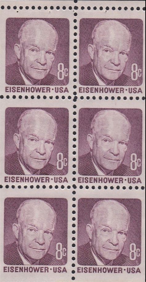 Modern U S Stamps Scott 1395 8c Dwight D Eisenhower Pane VB