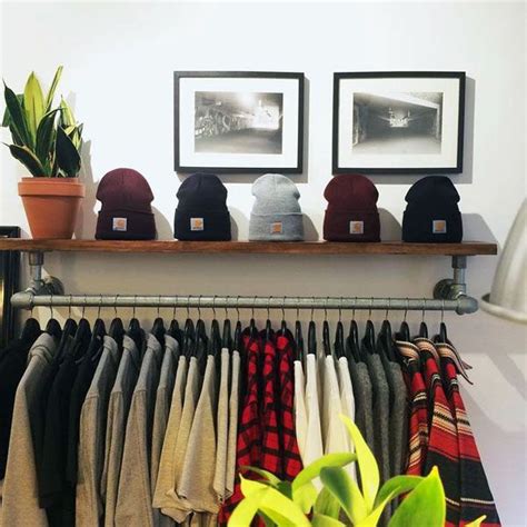 Wall Mounted Clothing Rack with Top Shelf | Wall clothing rack, Wall ...