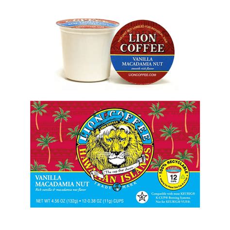 Lion Coffee Single Serve Cupsvanilla Macadamia Tropical Taste Co