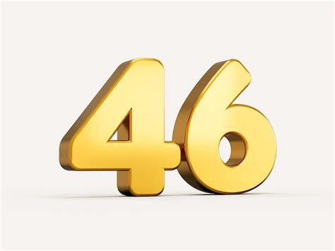 Premium Photo 3d Illustration Of Golden Number 46 Or Forty Six