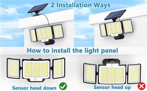 Gusicil Solar Outdoor Lights 348 LED 3Modes Upgraded Split Solar