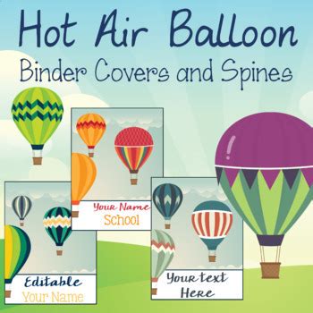 Editable Hot Air Balloon Teacher Binder Covers And Spines By Teaching With Zen