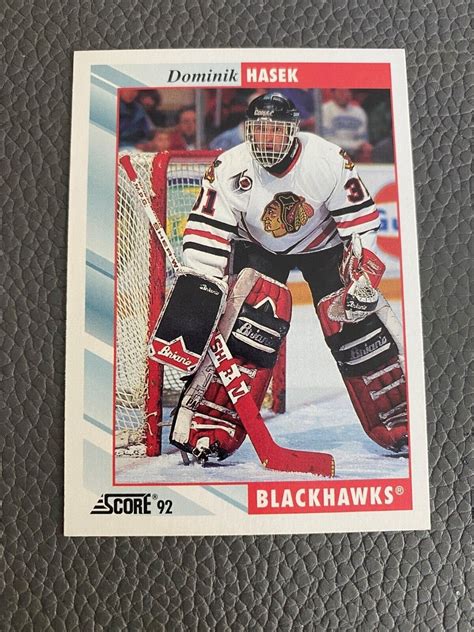 1992 93 Score Chicago Blackhawks Hockey Card 373 Dominik Hasek EBay