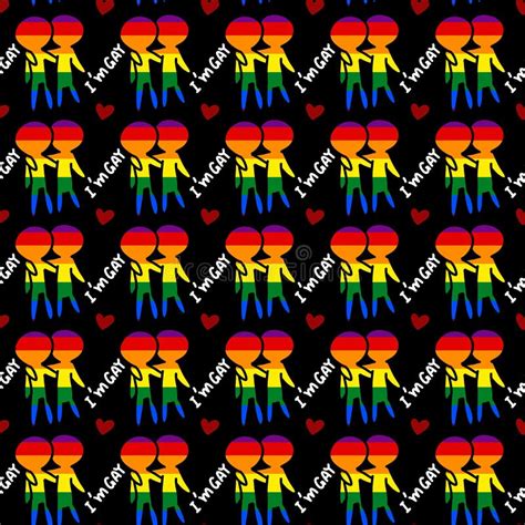Seamless Pattern Of Gay Cartoon Stock Illustration Illustration Of