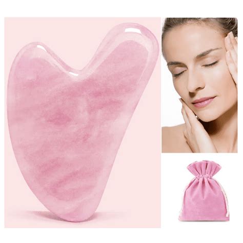 Gua Sha Massage Tool For Scraping Facial Circulation Body Skin Rose Quartz Gua Sha Stone Massage