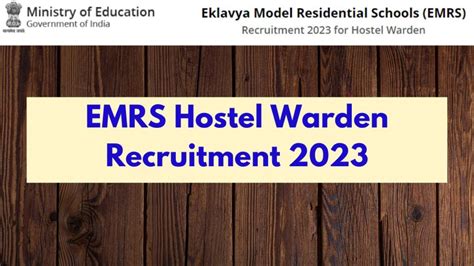 Emrs Hostel Warden Recruitment 2023 Notification Out Direct Apply