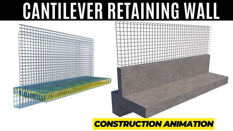 Animation Cantilever Retaining Wall Reinforcement Details Youtube