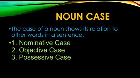 Noun Case Nominative And Objective Part 1 Youtube