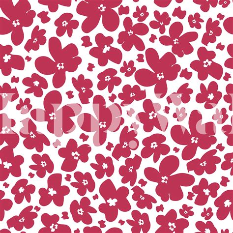 Viva Magenta White Flower Field Wallpaper Buy Online At Happywall