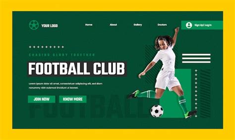 Free Vector Sport Club Landing Page Template