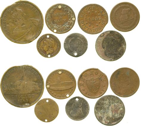 Civil War Era Tokens (7) (101976) - Holabird Western Americana Collections