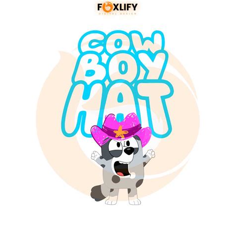 Muffin Cow Boy Hat Bluey Character SVG Graphic Design Files