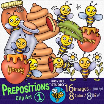 Prepositions Clipart Set Grammar Clipart By Busy Bee Studio Clip Art