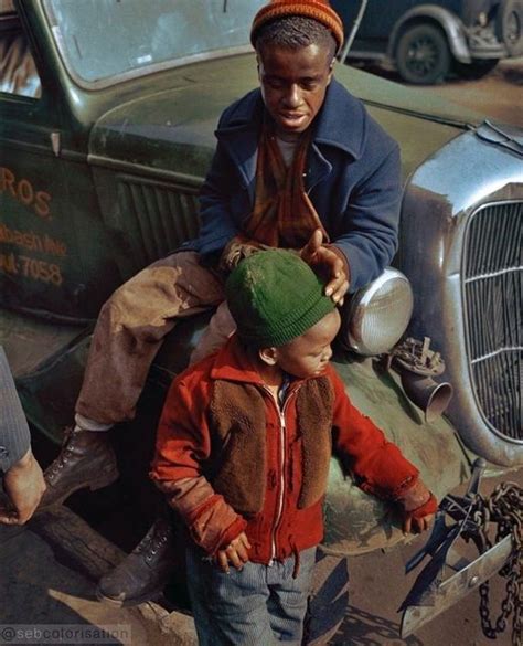 History In Color On Instagram Two Kids Photographed By An Old Car In