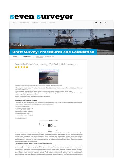 Draft Survey Procedures And Calculation Marine Surveyor Information