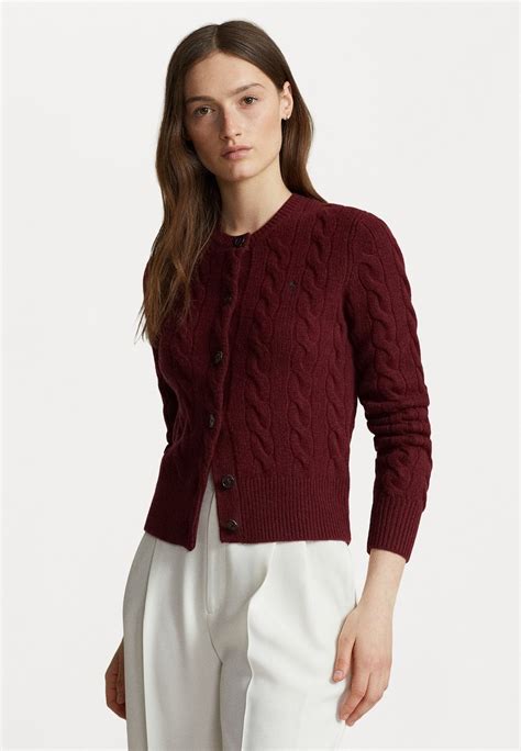 Polo Ralph Lauren Long Sleeve Cardigan Strickjacke Garnet Red