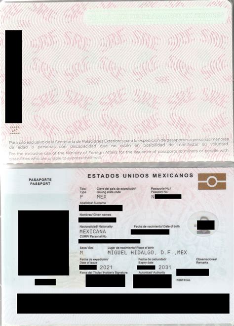 Mexican Biometric passport - Data page : PassportPorn