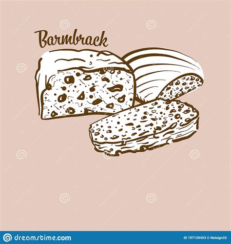 Ilustración De Pan Barmbrack Dibujada A Mano Ilustración Del Vector