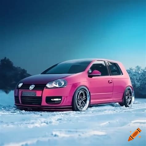 Vw Golf Mk5 In A Snowy Landscape