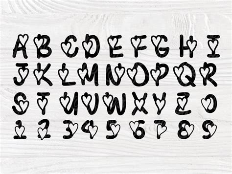 Heart Alphabet Hand Lettering Alphabet Fonts Hand Lettering Alphabet ...