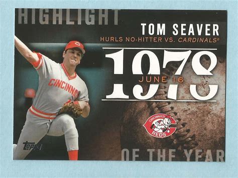 Topps Baseball Highlight Of The Year Tom Seaver Cincinnati