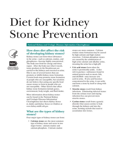 Kidney Stone Diet Chart - 4 Free Templates in PDF, Word, Excel Download