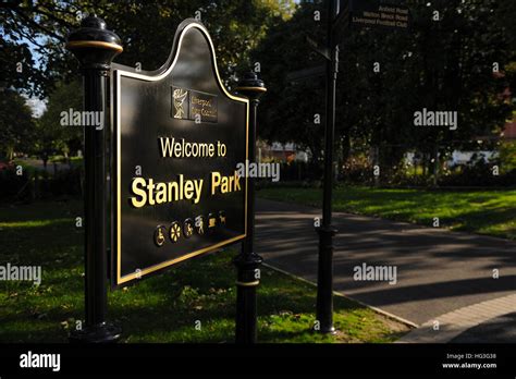 Stanley park Liverpool sign Stock Photo - Alamy