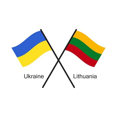 Premium Vector Design Of The State Flags Of Ukraine And Lithuania