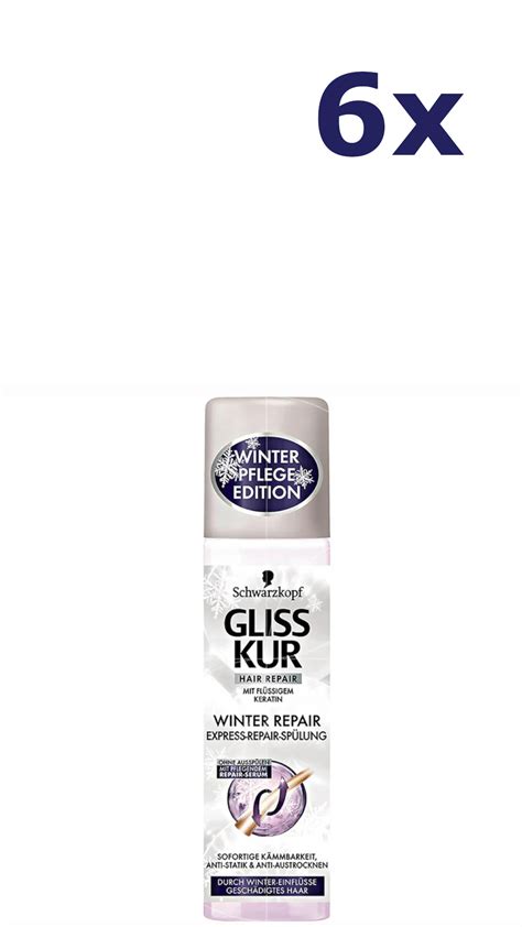 6x Gliss Kur Anti Klit Spray Winter Repair 200 Ml Plusjevoordeel