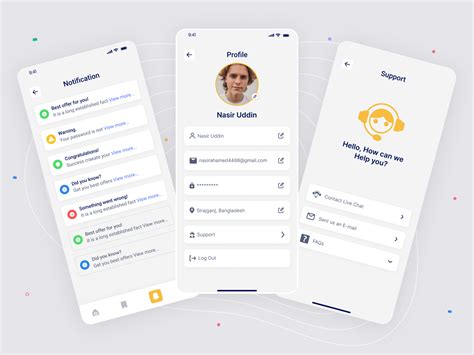 Notification Profile Support Screen By Md Nasir Uddin On Dribbble