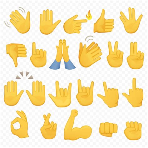 Emoji gestures hand icons | Premium Vector