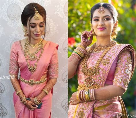 Jewellery For Pink Saree New Ideas With Videos • South India Jewels
