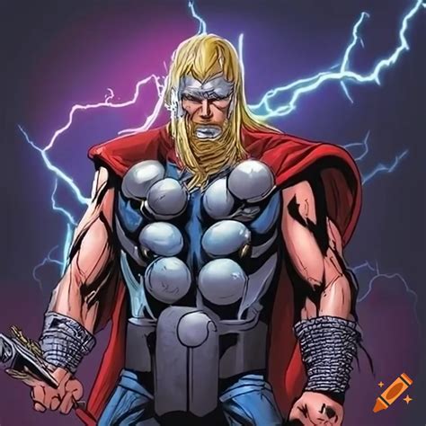 Artwork Of Thor With Different Colored Lightning On Craiyon