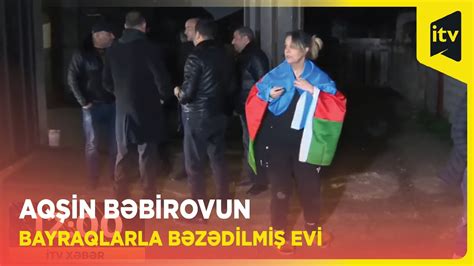 Aqşin Bəbirovun evinin qarşısında böyük izdiham - YouTube