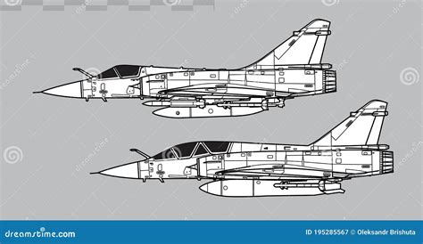 Dassault Mirage 2000. Vector Drawing Of Modern Multirole Fighter ...